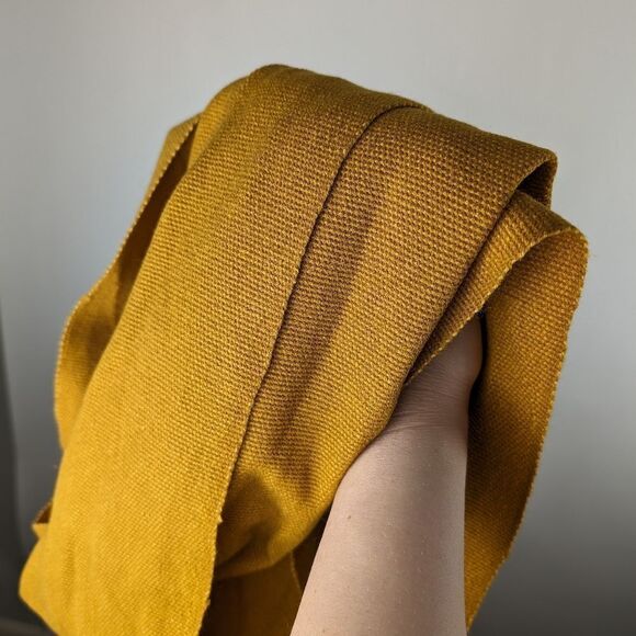 Mustard Yellow Oversized Large Women's Scarf One Size with Fringe and Tassles - Picture 6 of 6